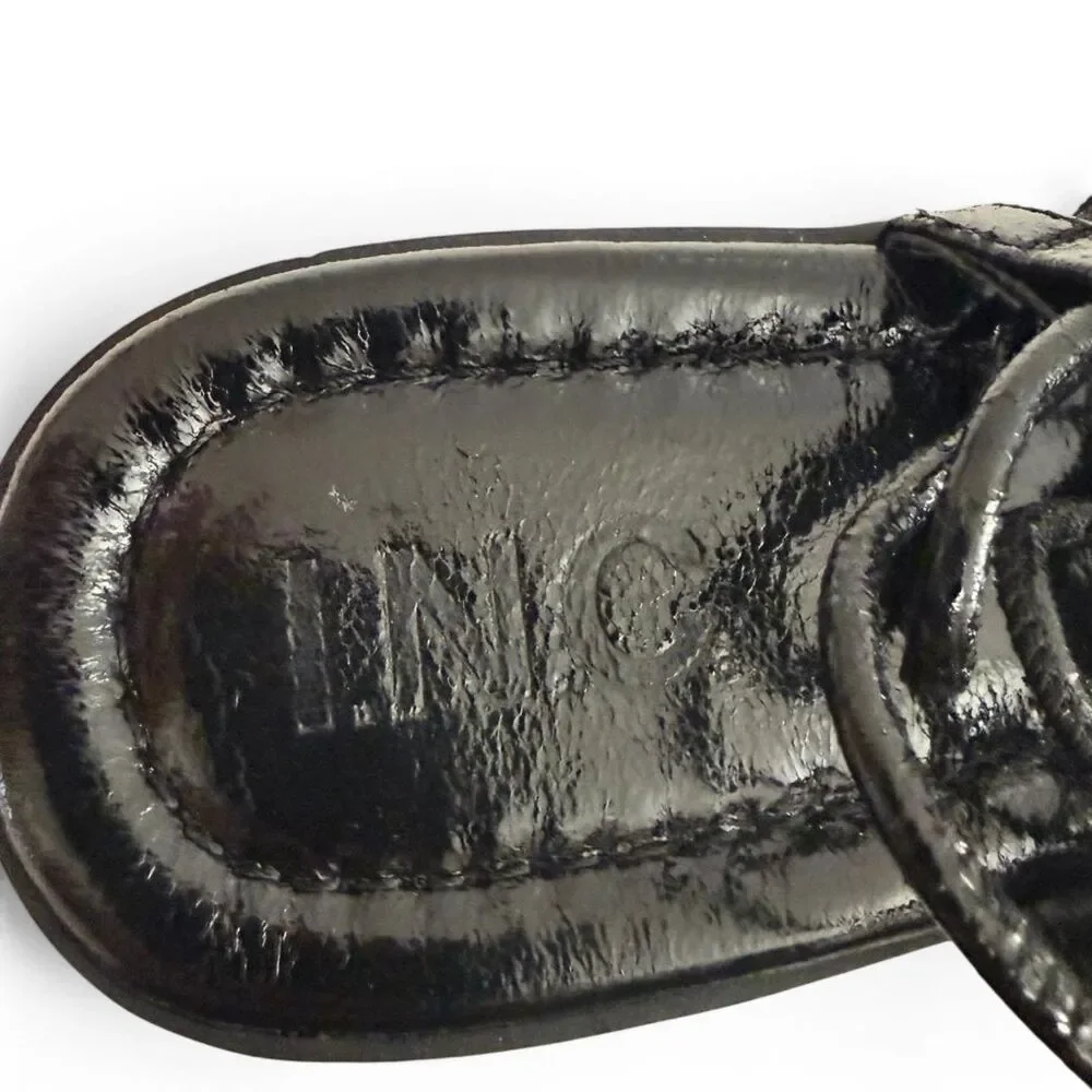 I.N.C. International Concepts Gilma Flower Lace-Up Black Patent Sandals, 10M - Picture 6 of 9